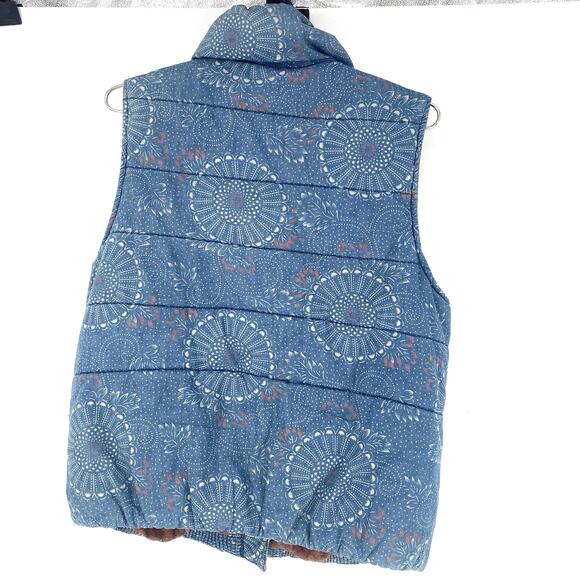 Anthropologie Pilcro and the Letterpress Cotton Puffer Vest Blue Women's Size M - Picture 2 of 4